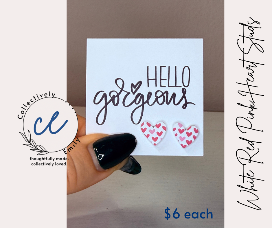 Heart Stud Earrings (Acrylic)