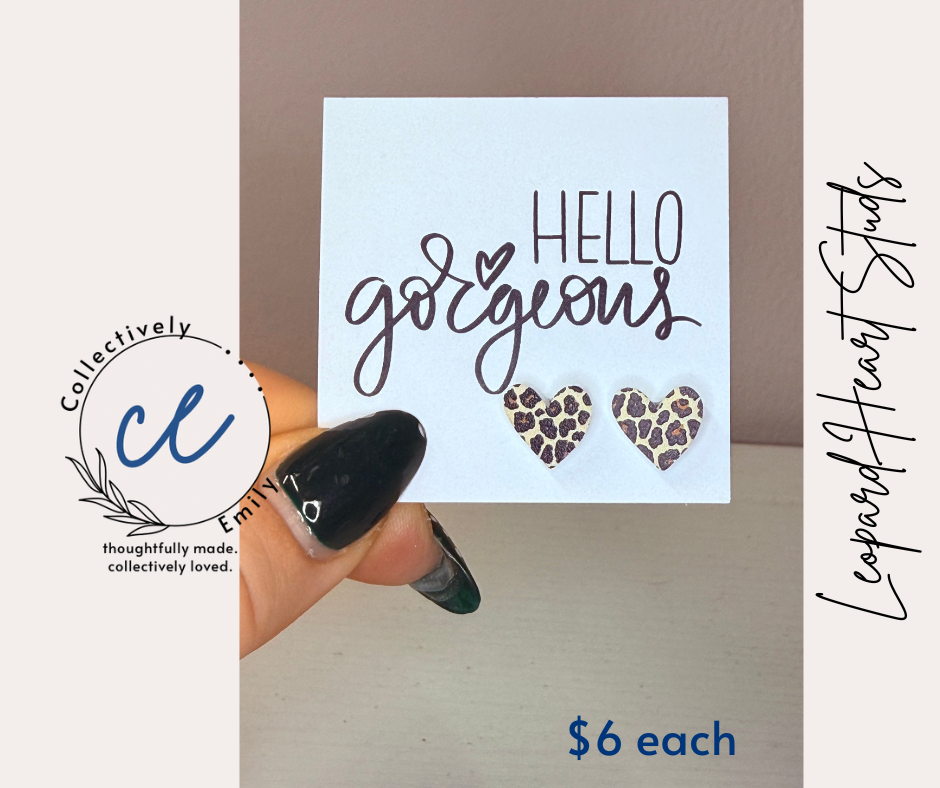 Heart Stud Earrings (Acrylic)