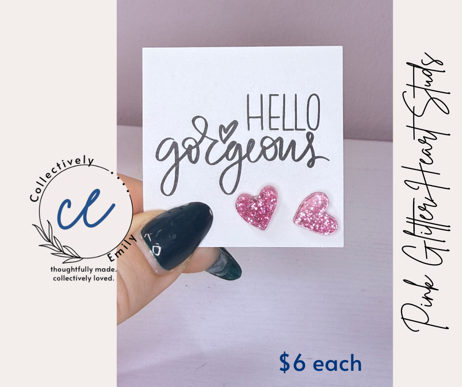 Heart Stud Earrings (Acrylic)