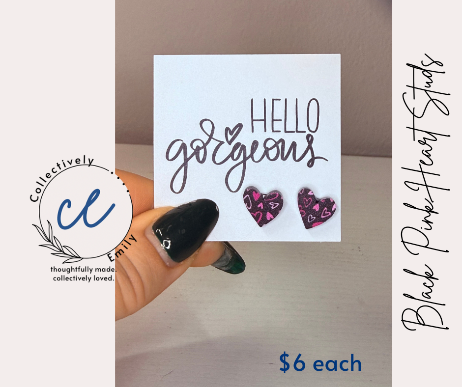 Heart Stud Earrings (Acrylic)