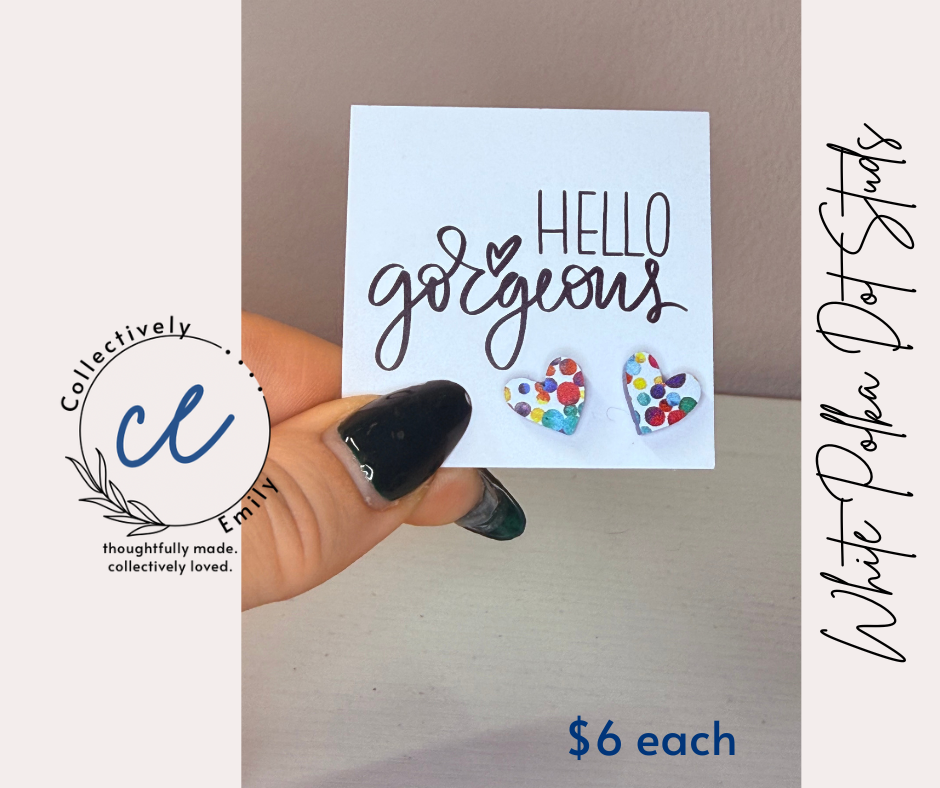 Heart Stud Earrings (Acrylic)