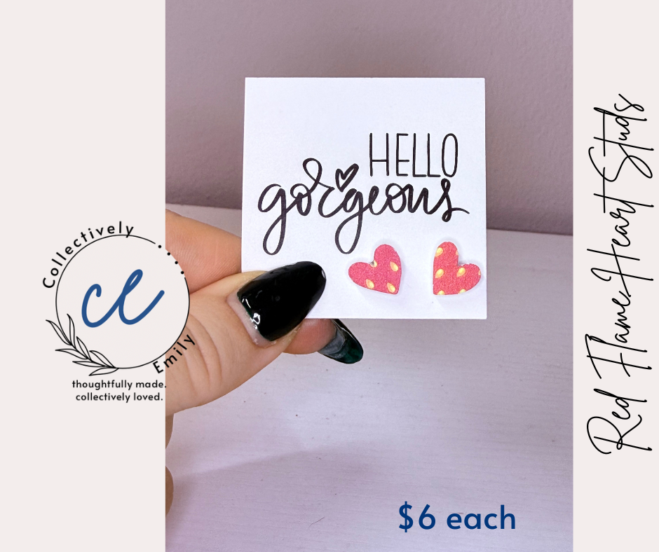 Heart Stud Earrings (Acrylic)