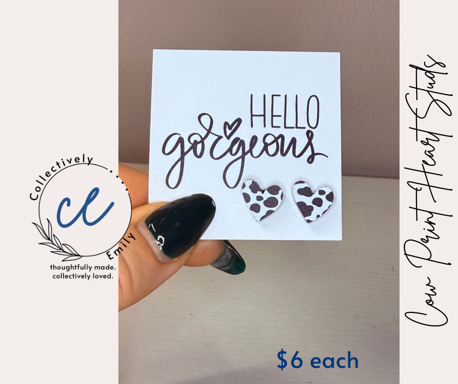 Heart Stud Earrings (Acrylic)